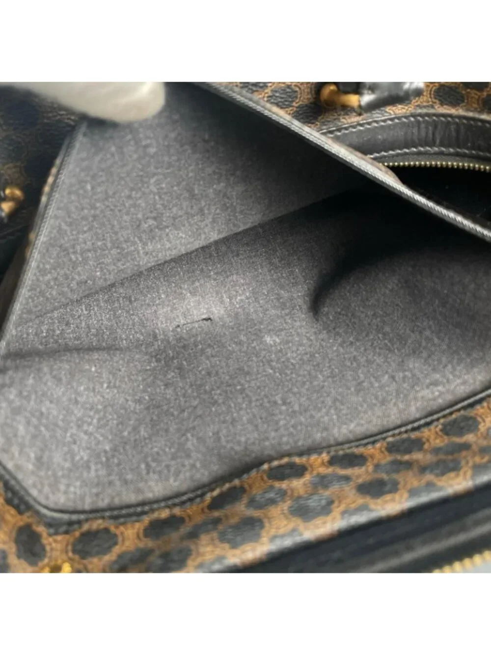 Celine Macadam 45 Boston Bag Leather Brown
